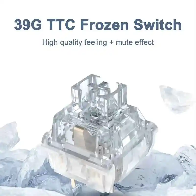 TTC Frozen V2 Switches Linear 39g 3 pins  Silent Mute RGB Transparent Clear lubricated Switch  For Mechanical Keyboard