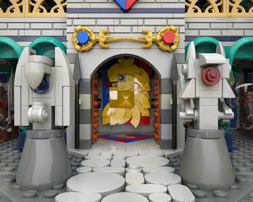 2025 novo moc bloco de construção modelo arquitetura mercado negociação hall bloco de construção modular presente brinquedo das crianças diy conjunto montagem