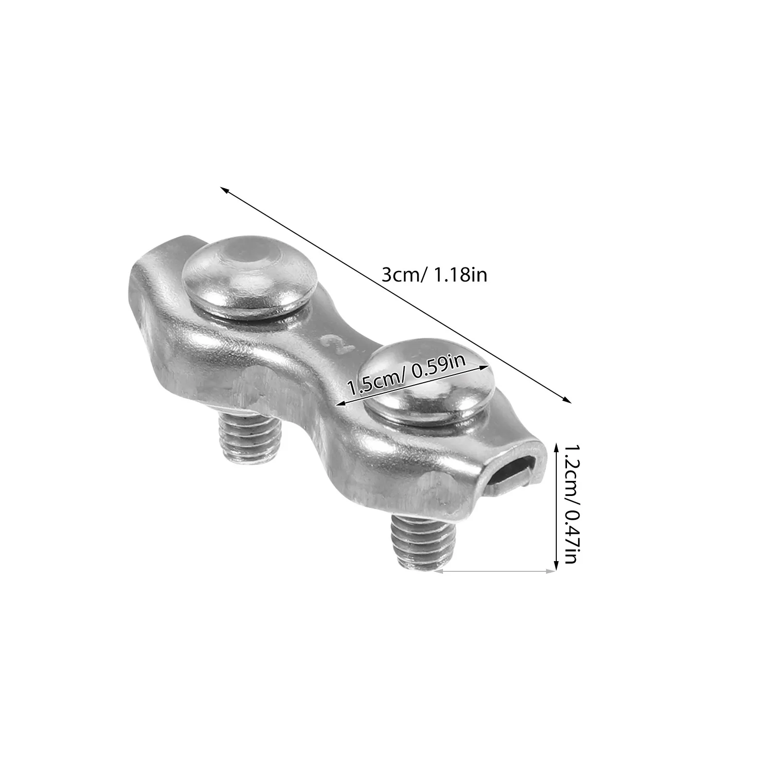 12Pcs 304 Stainless Steel Double Rope Clamps Compact Portable Heavy Duty Wire Rope Clip for Marine Rigging Fence Cable