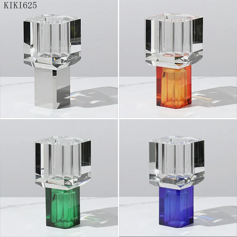 Delicate Clear Crystal Glass Vase Now Dining Table Living Room Floral Hydroponic Vase Square Stained Glass Vase Home Furnishings