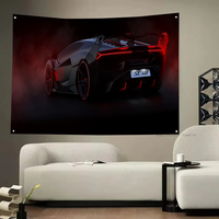 1PC Car L-LamborghiniS Flag Flags And Banners Four Hole Flag Polyester Outdoor Decor Room Aesthetic