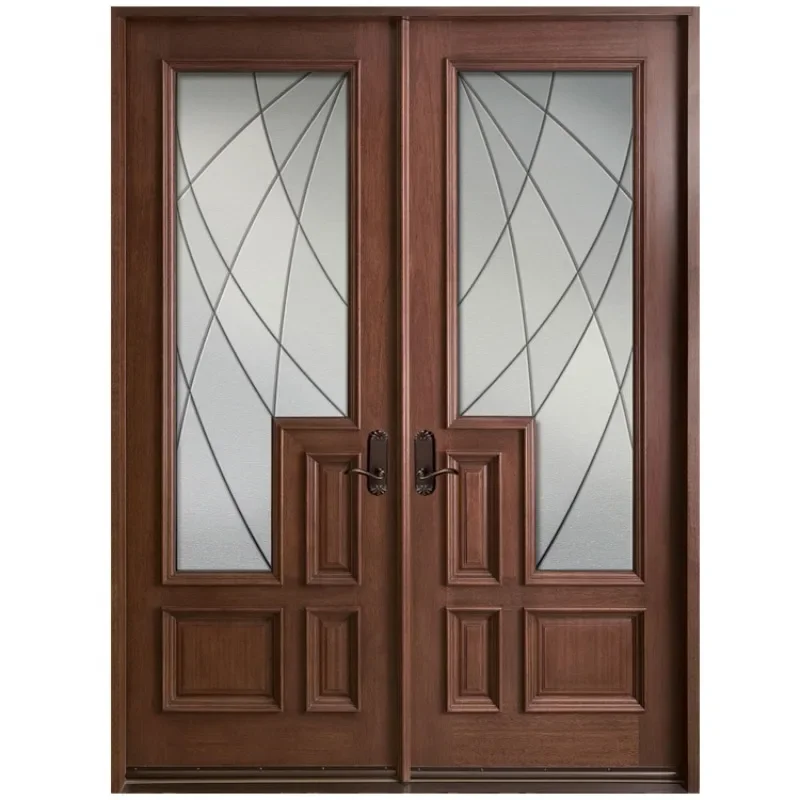 

Waterproof Villa Exterior Full Solid Wood Carving Door Design