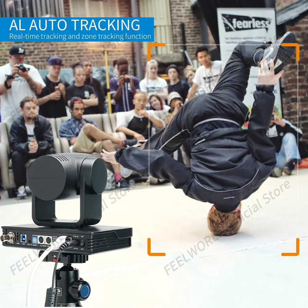 Imagem -04 - Auto Tracking Ptz Câmera Usb Zoom Óptico Poe 12x Múltiplas Saídas de Vídeo até 255 Posições Preconjunto 4k Feelworld-uhd4k12x ai