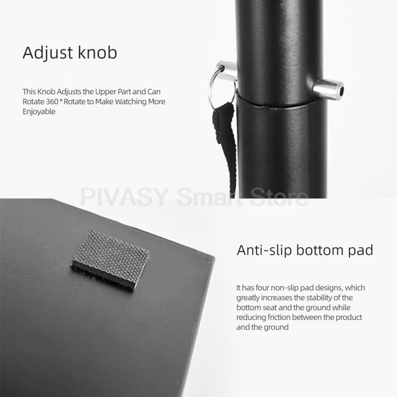 حامل أرضي للتلفزيون العالمي لشاشات 14-43 بوصة بدون حفر، حامل متحرك ثابت قابل للتعديل، ارتفاع سهل التركيب