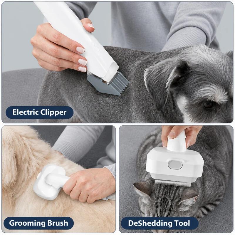 All-in-One 6-in-1 Dog Grooming Clippers X1 plus Pet Hair Remover with 2.5L High Suction & Low-Noise Pet Care Kit