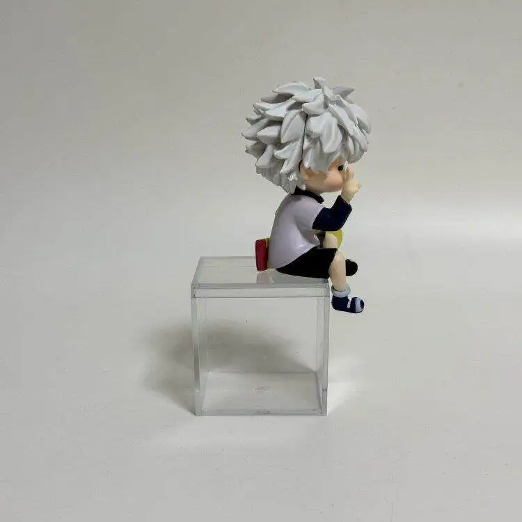Chibi Hunter X Hunter Killua Zoldyck Friedenszeichen Sitzende Figur Anime Sammlerstücke Desktop-Ornament Deko-Modell Überraschungsgeschenk – Detail 2