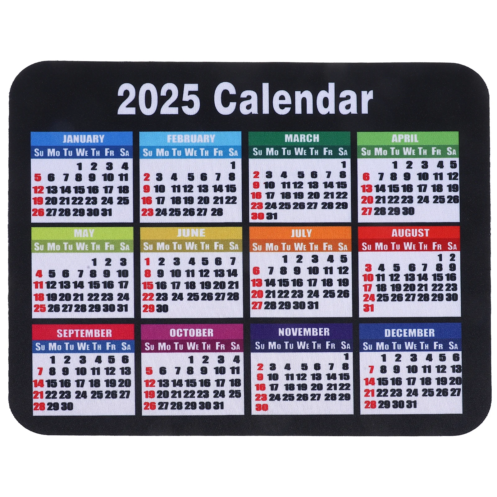 

Mouse Pad Calendar 2025 Non-Slip Computer Mouse Pads Rubber Desk Mat Office Gaming Keyboard Mat Black Calendar Accessories