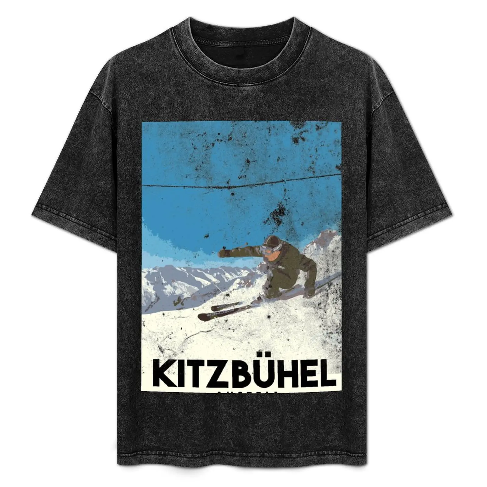 

Ski Kitzbühel Austria (eroded) T-Shirt animal prinfor boys plus size tops customizeds oversized t shirts for men