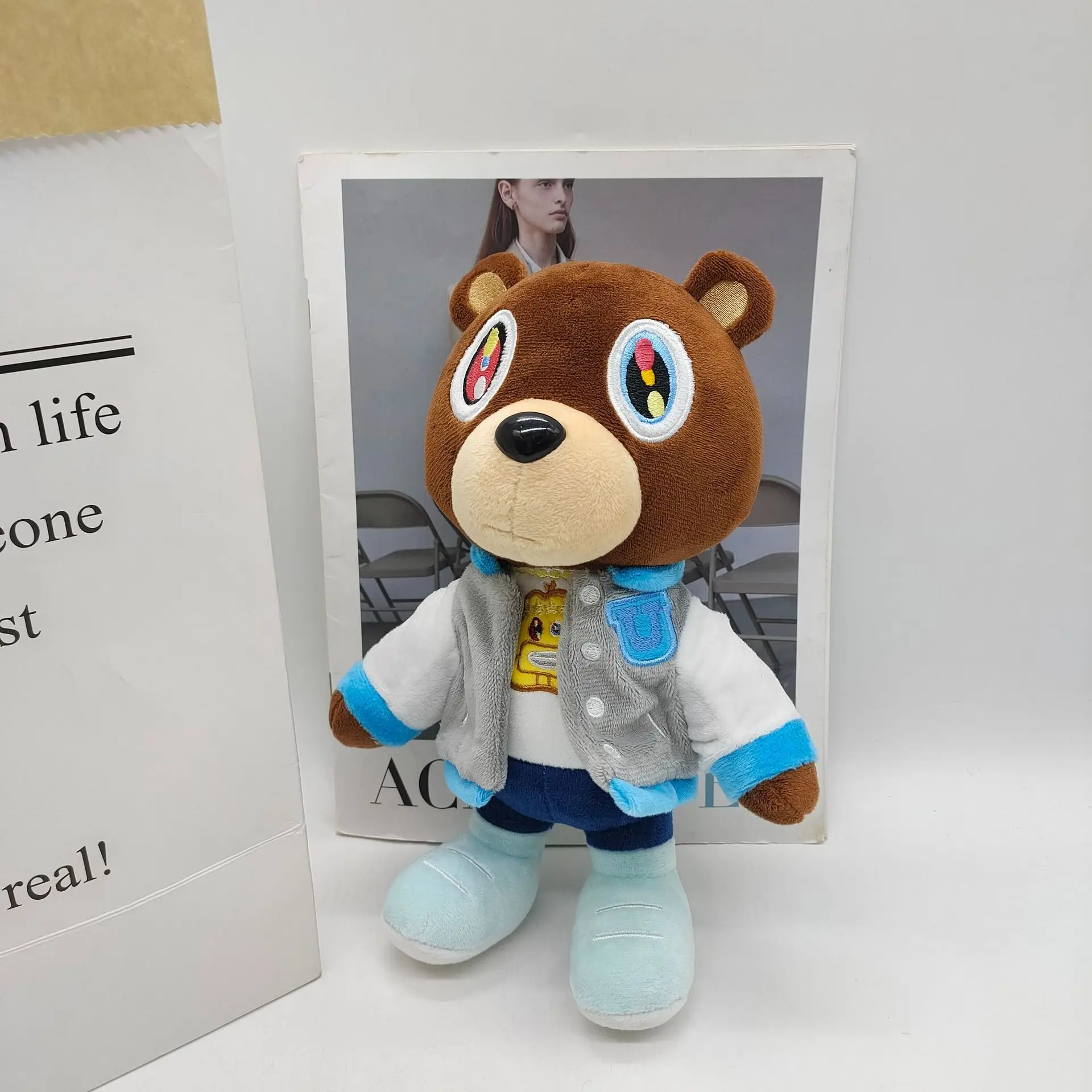 Kawaii Kanye Dropout Bear Teddy Bear Plush Toys Kanye West Graduation Soft Stuffed Home Room Decor Birthday Gift 26cm