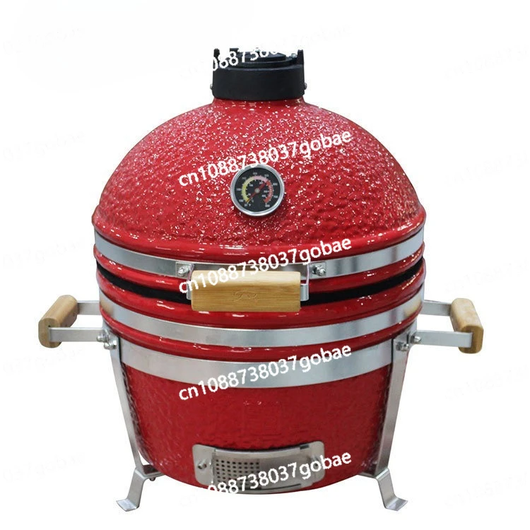 

16-Inch Red Ceramic Stove Outdoor BBQ Burger Pizza Stove, Commercial and Household