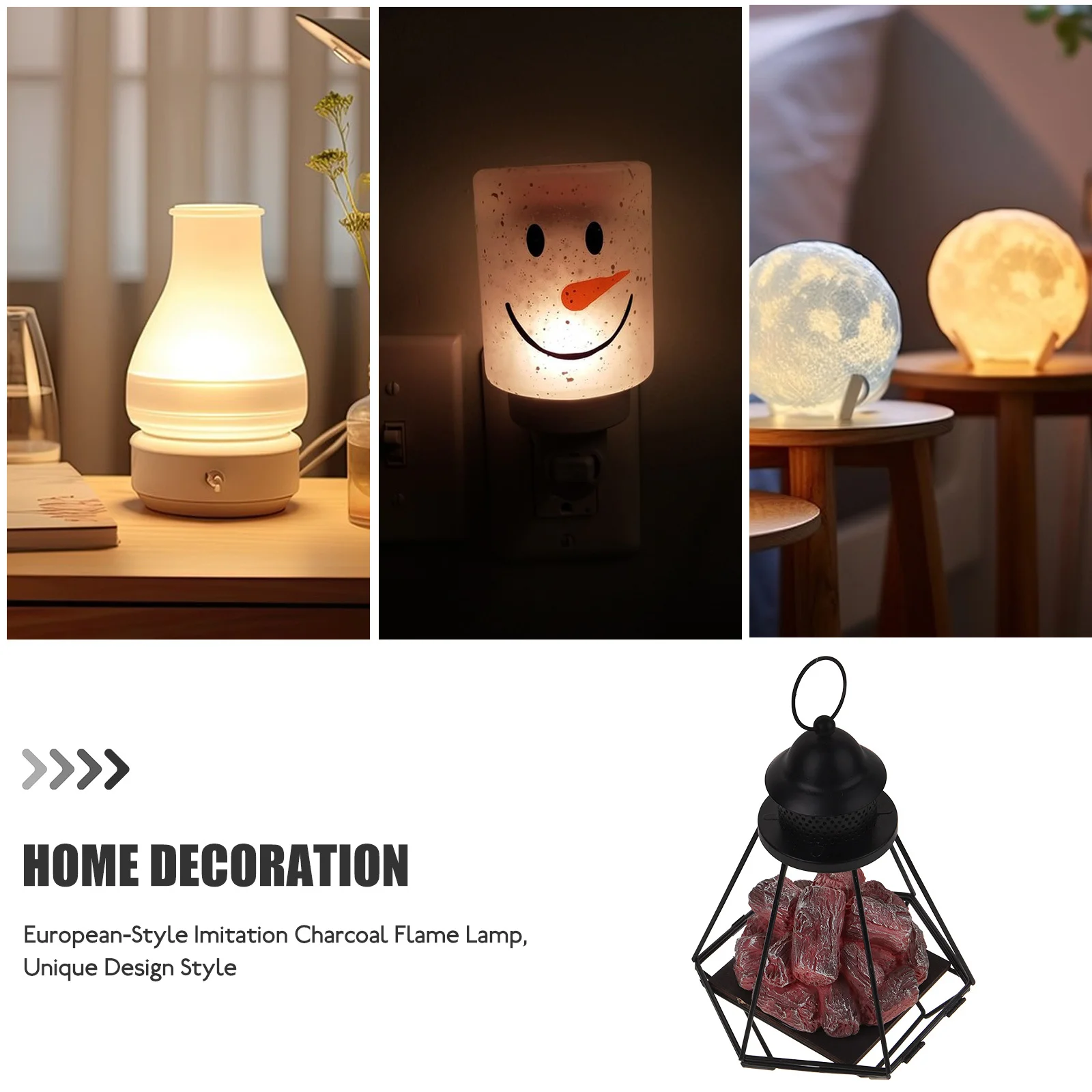

Flame Lamp Decor Led Fireplace Lantern For Home Wedding Party Night Light Atmosphere Decoration Desktop Ornament