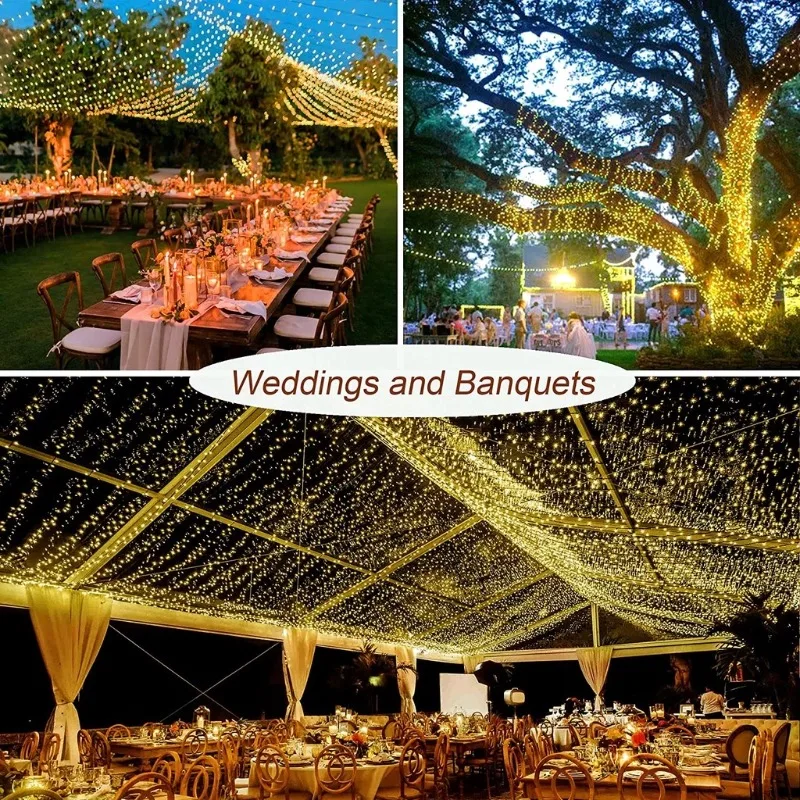 أضواء الشمسية في الهواء الطلق مقاوم للماء سلسلة أضواء الشمسية 8 طرق أضواء الجاذبية وميض الشمسية لعيد الميلاد حديقة عطلة الزفاف ديكور