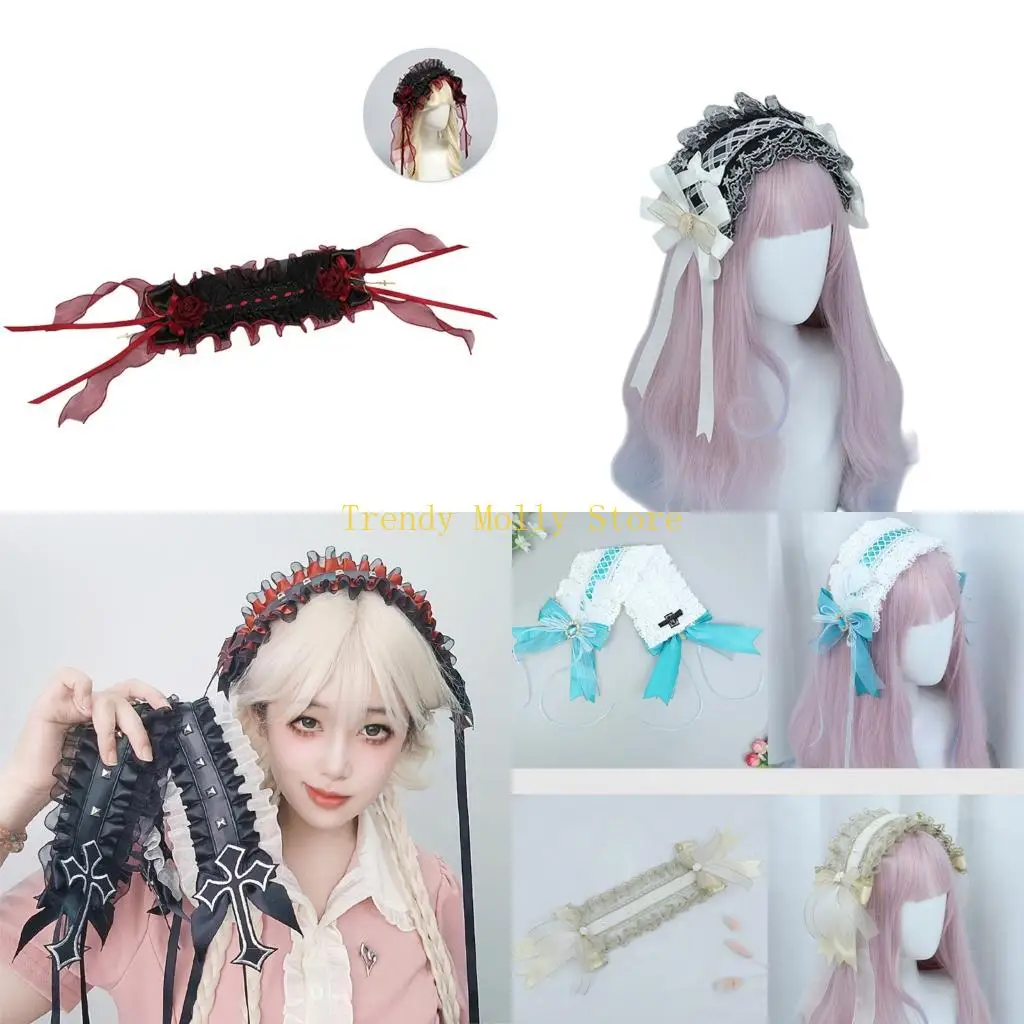 

N5KB повязки на голову для девочек на Хэллоуин очаровательные готические головные уборы повязки для волос забавные головные