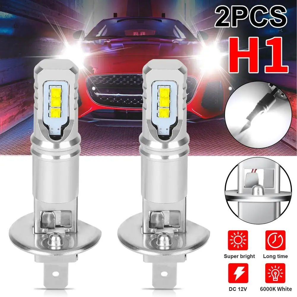 

2pcs H1 Led Headlight Bulbs Conversion Kit Fog Lamp Drl 160w 6000k 12000lm Super Bright Daytime Running Light Car Led Bulbs