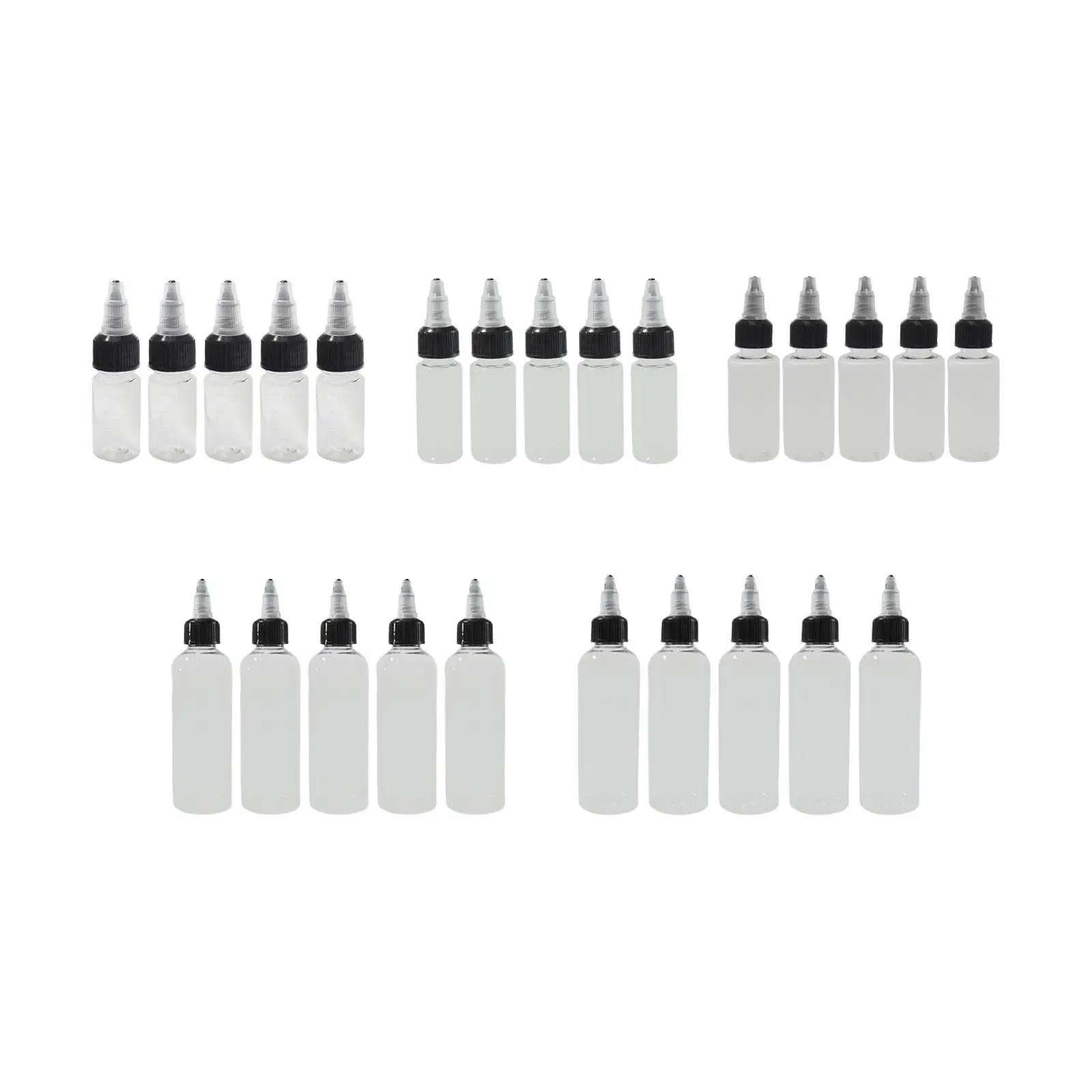 5Pcs pet Empty Bottle Squirt No Leakage Pointed Sample Bottles Sharp