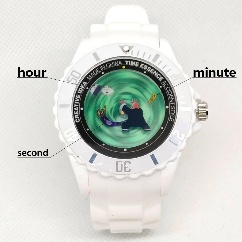 Quartz Watch originality design Comic characters Elderly Reading Funny