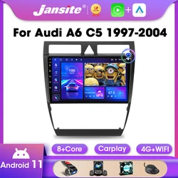 Jansite Android 12 For Audi A6 C5 1997-2004 S6 RS6 Car Radio 2 Din Multimedia WIFI Carplay QLED Headunit Audio Stereo Auto DVD