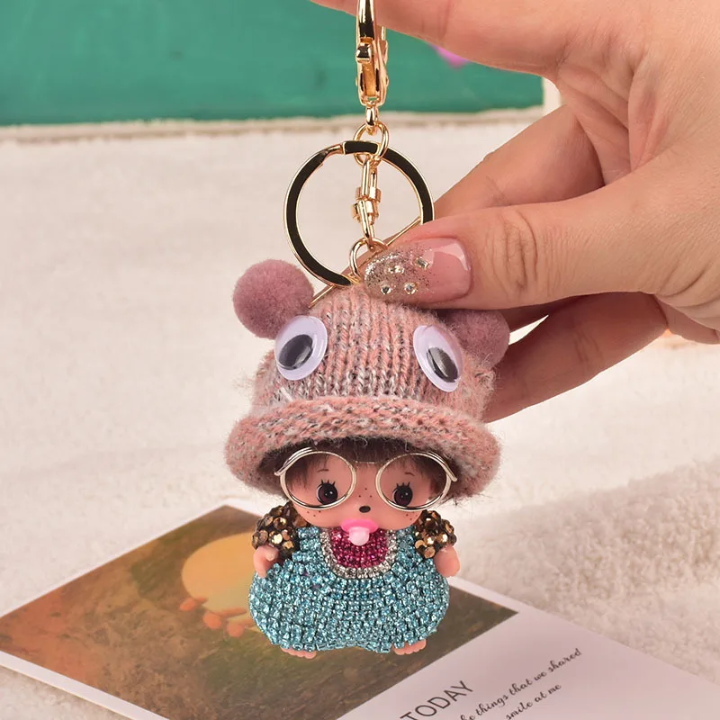 

For Monchhichi cartoon doll key accessories. Monchhichi keychain, gift key, key pendant.