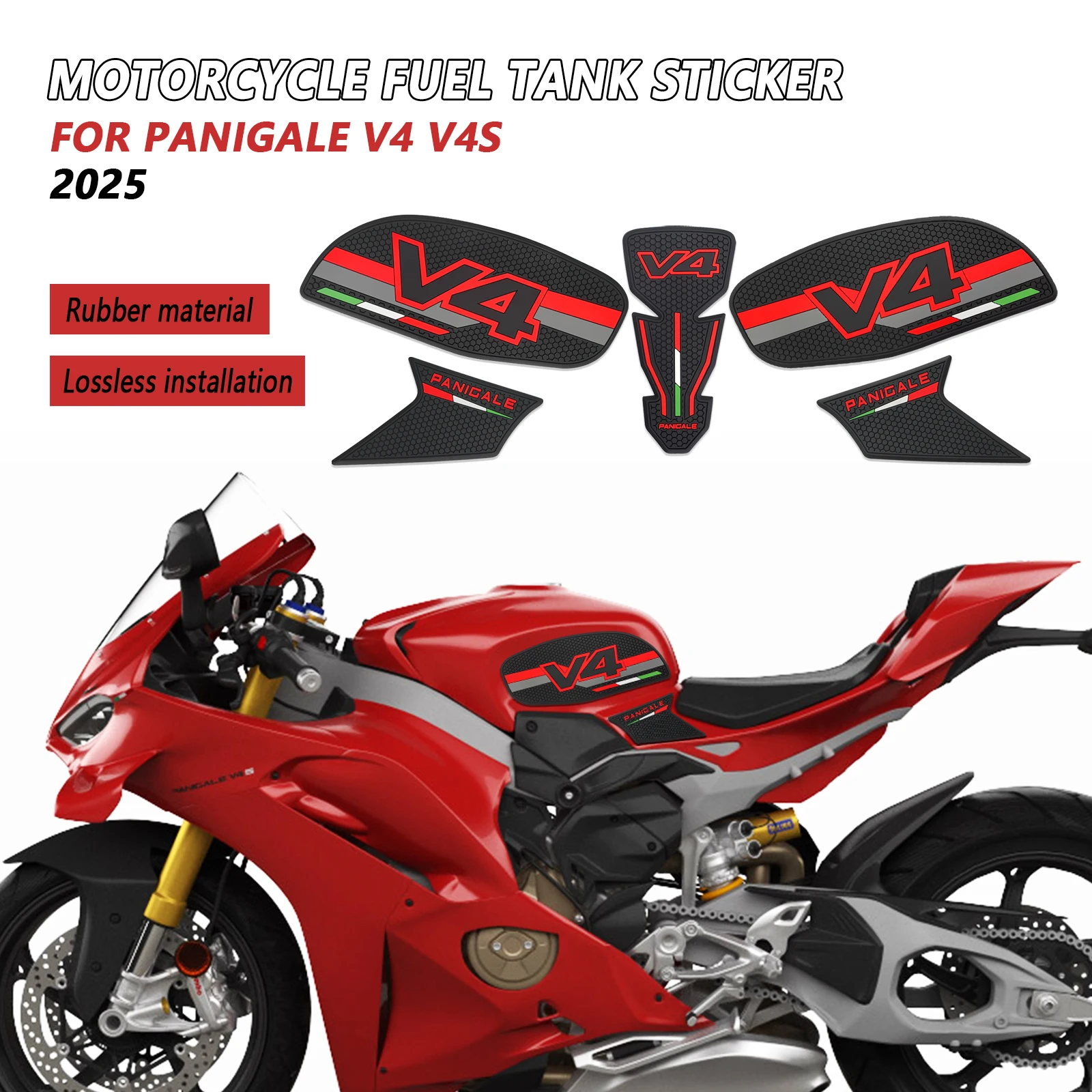 

For Panigale V4 V4S StreetFighter V4 V4S Motorcycle Accessorie Gas Fuel Tank Pad Protector Anti Slip Sticker 3D Decorative Decal