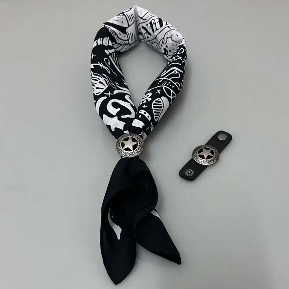 

Fashion Oversized Bandana Scarf Western Style With Floral Buckle Square Scarves Headwear Cotton Hip Hop Head Scarf