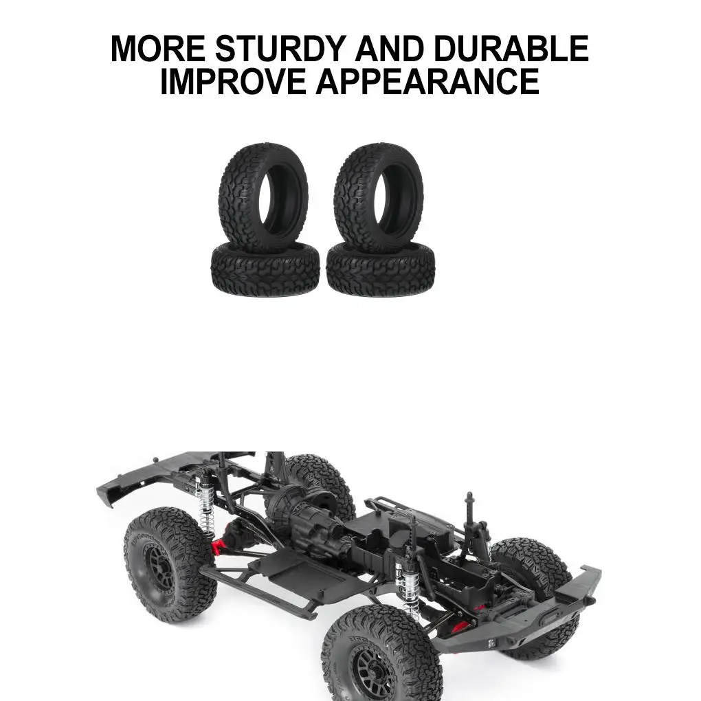 RCGOFOLLOW 1.9 Inch 75mm Diameter 30mm Width Rubber Wheel Tires 1/10 TT02 94122 94123 SCX10 90046 TRX4 Black