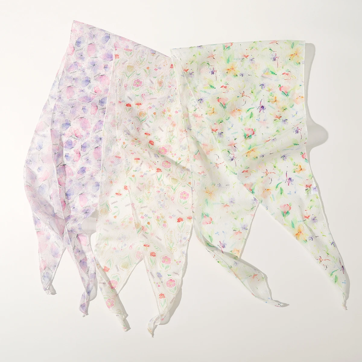 وشاح شعر تول زهري للنساء من Awaytr ، وشاح رأس وردي طازج ، رباط صيفي ، زهرة ملونة ، منديل مثلث