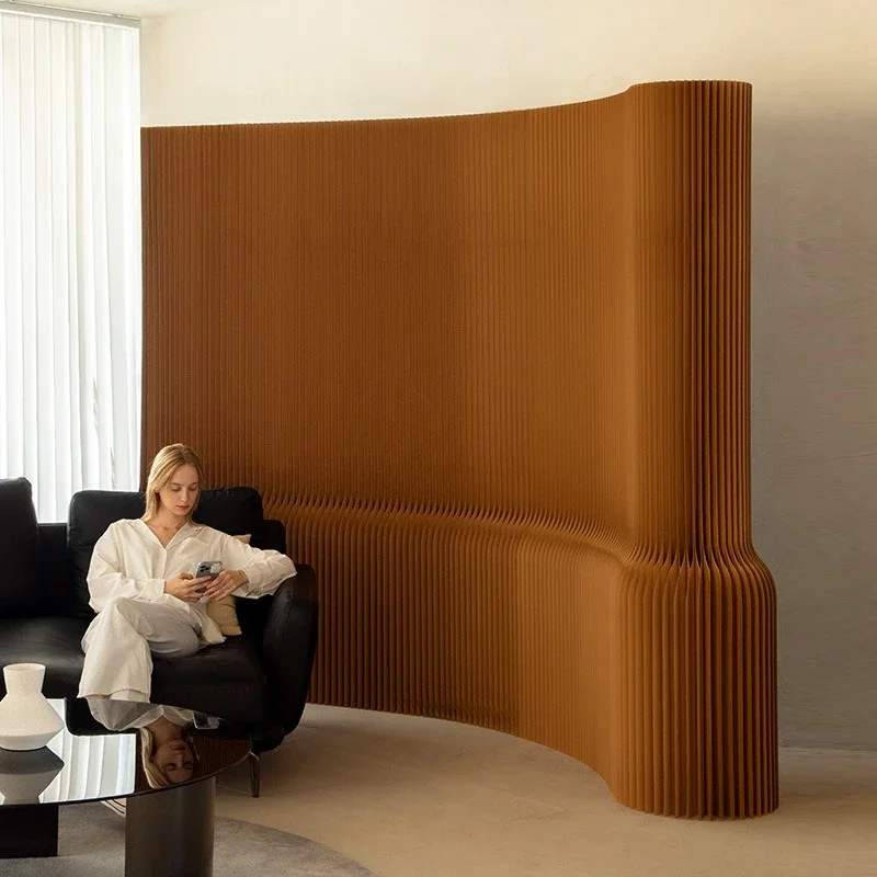Office screen partition, live stream background wall, clothing store window, Japanese-style curved partition, occlusion