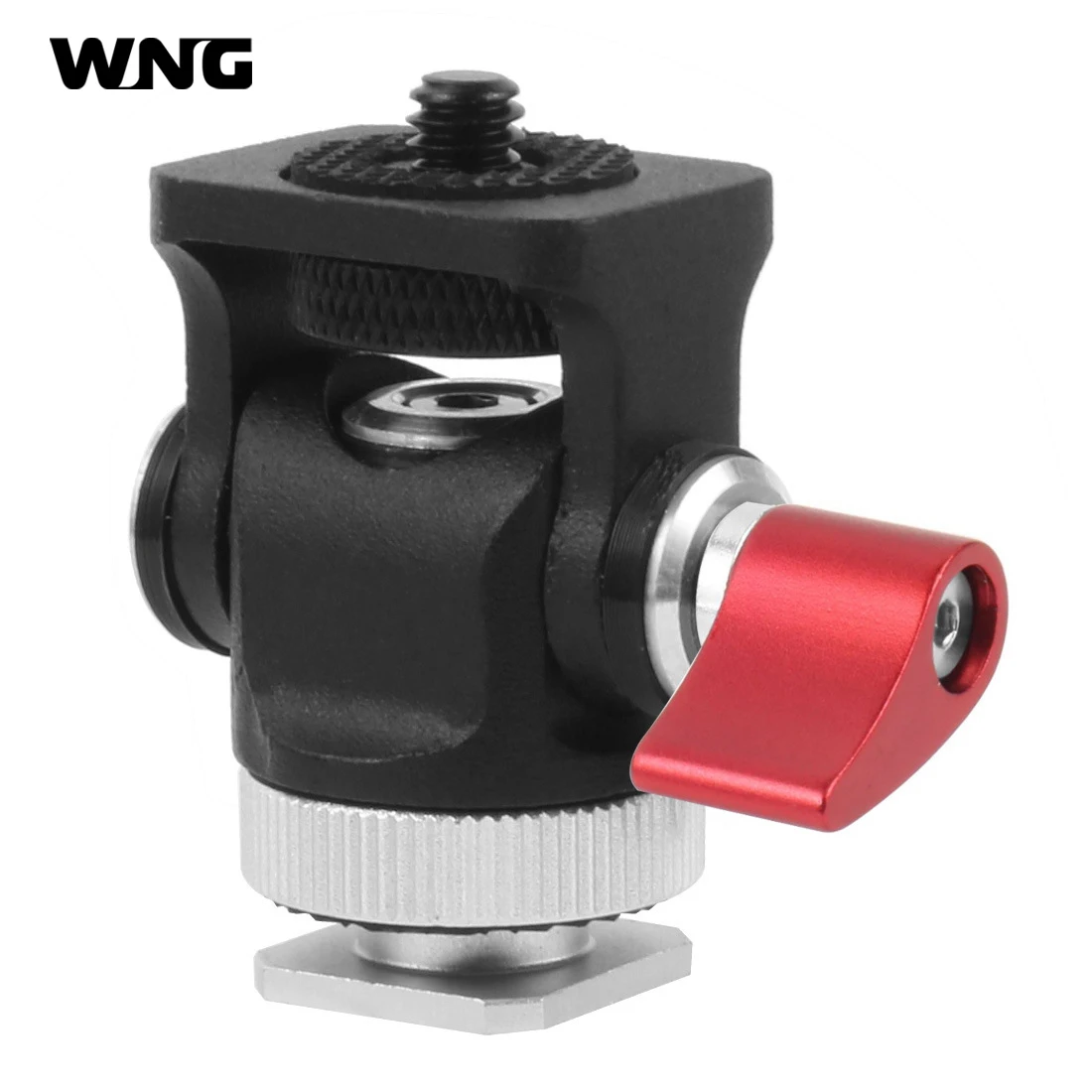 調整可能なモニタースタンド,360度傾斜,180度,コールドシューズマウントと1/4インチマウント三脚ヘッド付き