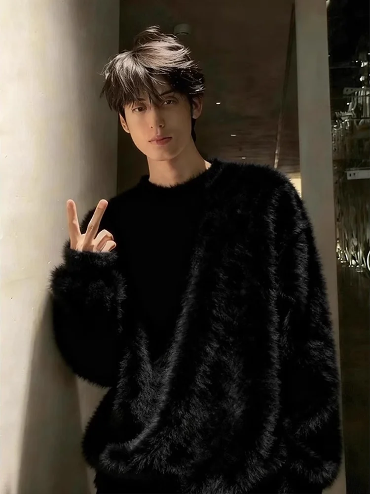 

Мужской свитер Cleanfit Bla Camere с круглым вырезом, осенне-зимний, уютный, премиум-класса, из норкового бархата, вязаный, пальто-куртка