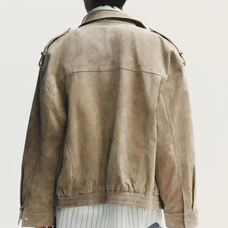 الشارع Sle طويل Sve الوقوف طوق عادية Jaet جديد الخريف ملابس نسائية ZA2025 الوقوف صالح ملابس خارجية للسيدات