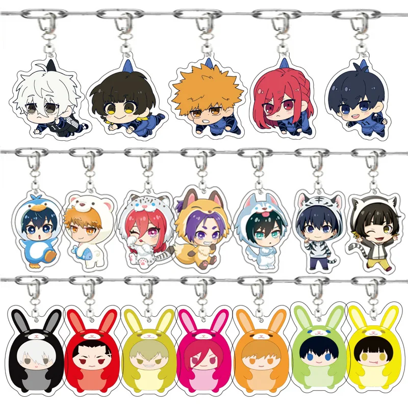 Blue Lock Cute Anime Isagi Chigiri Bachira Nagi Acrylic Key Chain Figure Friends Gifts Keychain Bag Charms Pendant Jewelry