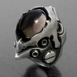 Domineering Tiger Eye Stone Rings Irregular Special-shaped Goth Punk Rings Engagement Wedding Ring Party Jewelry Accessories