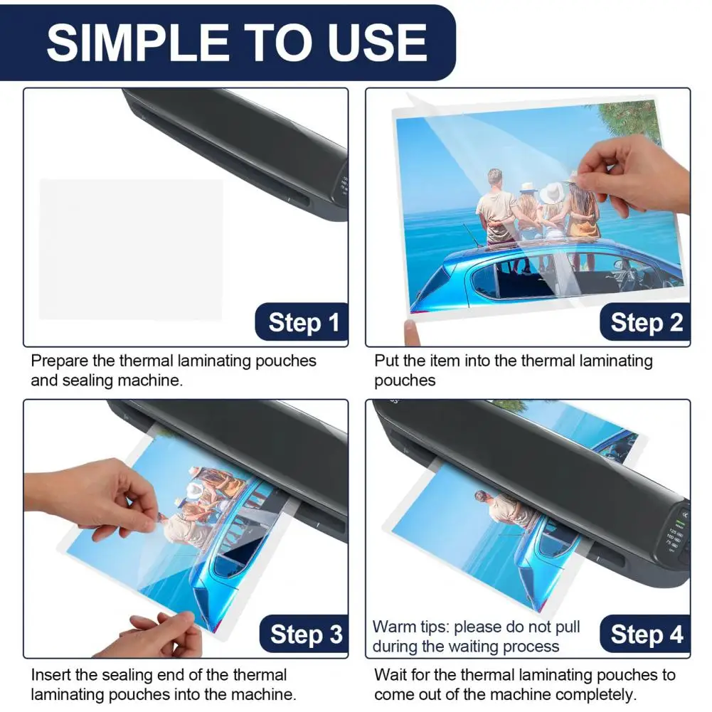 Office Document Protection 100pcs Laminating Sheets for Thermal Laminating Machine Universal Pouches for Plastic Paper Craft