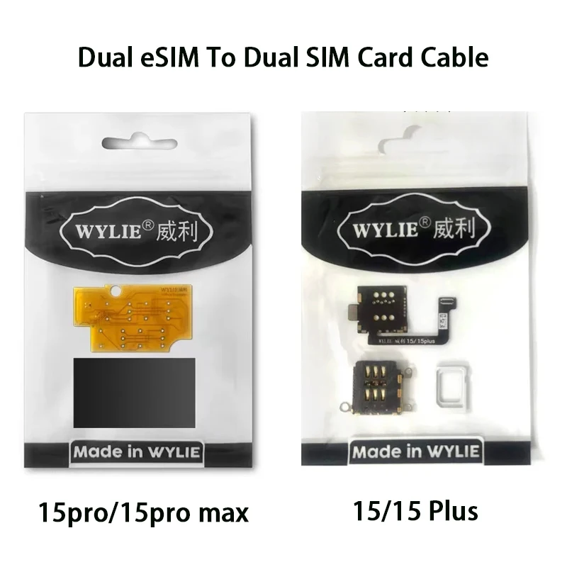 WYLIE 15 /15 Plus US Version Dual ESim To Dual Sim Card 15Pro/15promax US Version With Built-in Dual Card Ribbon Cable