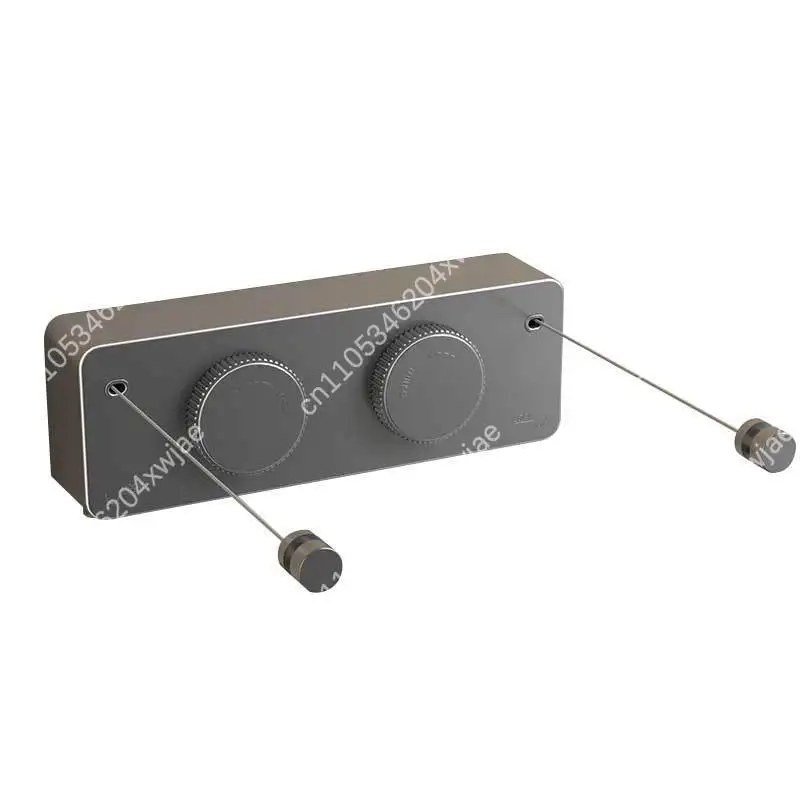Dual Telescoping Clothesline Stainless Steel Wire Retractable No Drill Installation for Balcony Bathroom