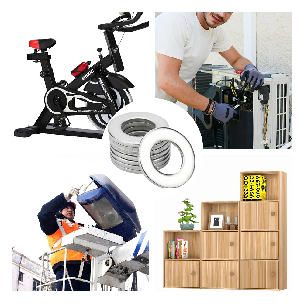 620/1010Pcs Platte Ring Set Rvs M2 M3 M4 M5 M6 M8 M10 M12 Ring Pakking Set vlakte Ringen Metalen Washer Assortiment Kit