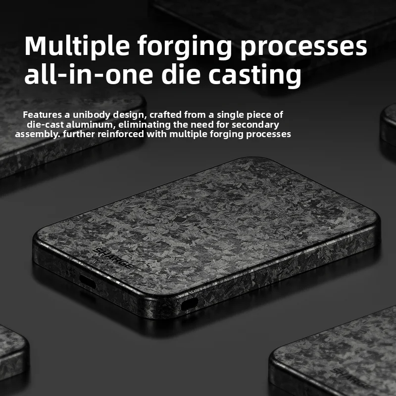 แบตเตอรี่สำรองแม่เหล็กคาร์บอนไฟเบอร์แบบบางพิเศษ รองรับ MagSafe ชาร์จไร้สายเร็ว 15W สำหรับ Apple แบบติดหลัง C2C3