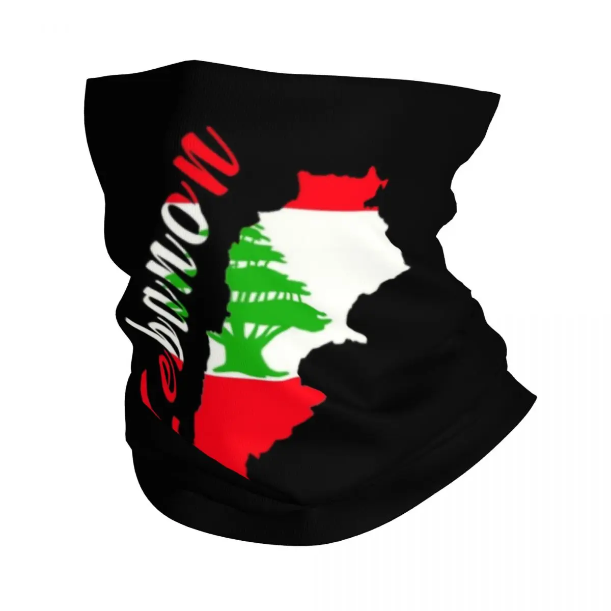 Lebanon Flag Bandana Winter Neck Warmer Women Windproof Wrap Face Scarf for Ski Gaiter Headband