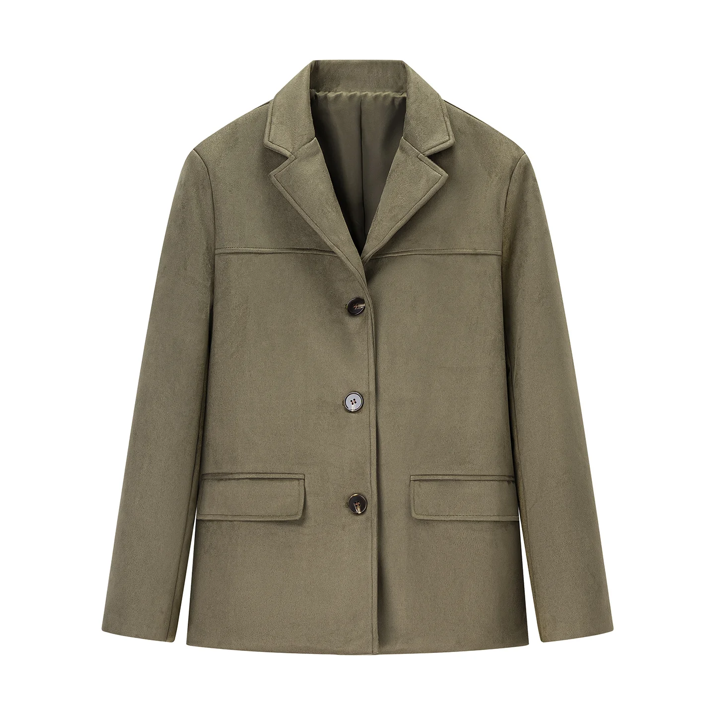 

2025 WOMAN Fashion European and American Style Autumn New Pocket Decorations Loose Long Sleeve Suit Jacket Outerwear Mujer