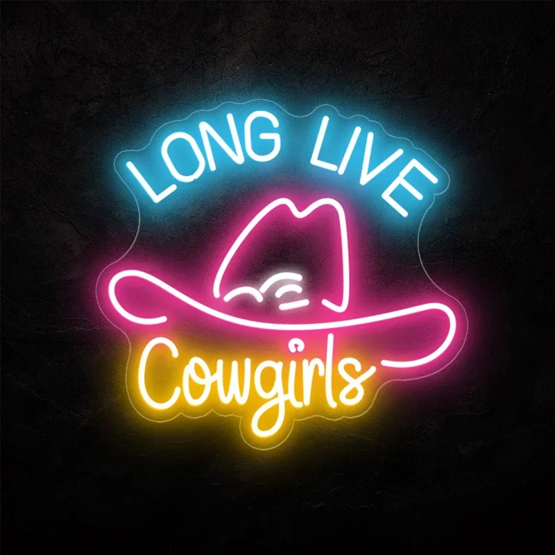 Long Live Cowgirl Neon Sign LED Lights  Aesthetic Neon Light for Bar Living Room Decor Personalized Art Lamp Decoration