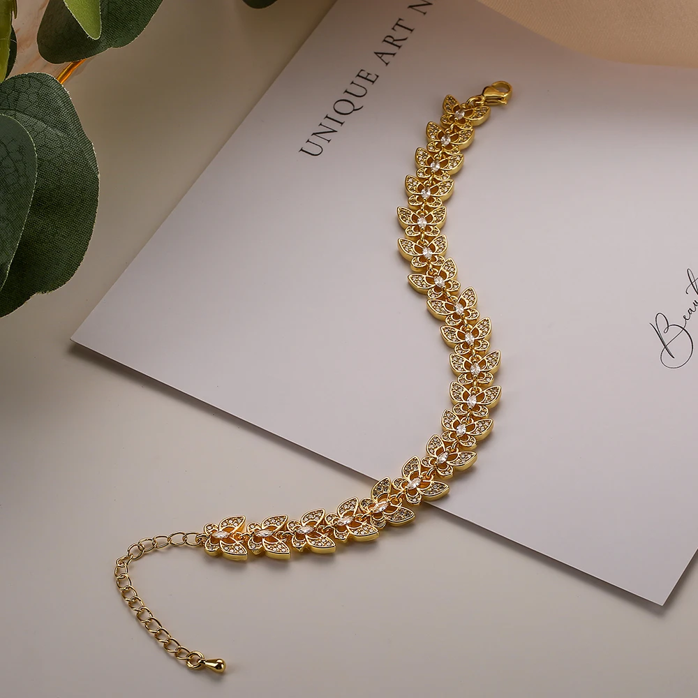 Glamorous Design Butterfly/Star-Shaped Pendant Bracelets For Women Girls, Delicate Bangles With Cubic Zirconia Party Jewelry