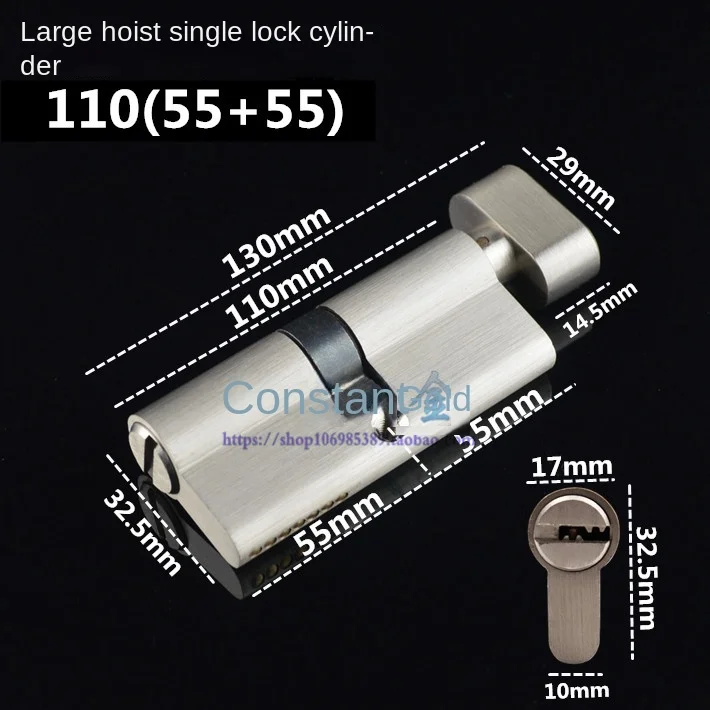 Door Hardware 60 70 80 90mm Security Copper Door Lock Cylinder Interior Bedroom Living Lock Handle Brass Key Locking