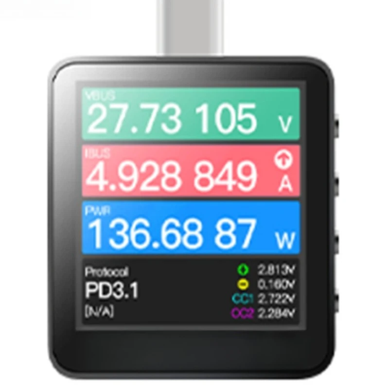 

Tester USB current and voltmeter mobile phone charger PD protocol decoy detector KM003C