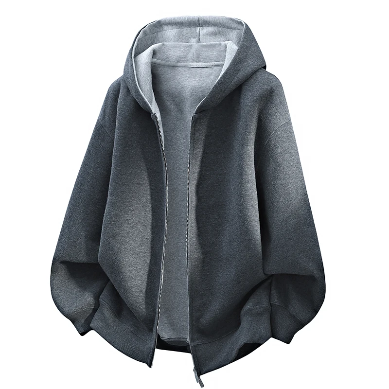 

2025 Men Pathwork Hoodies Autumn Winter Men Long Sleeve Hooded Sweatshirt Fashion Male Casual Sportwear Black Loose Cardigan