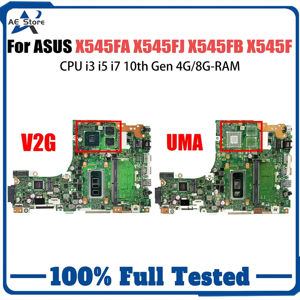 

X545F Notebook Mainboard For ASUS Vivobook 15 X545FA X545FJ X545FA X545FB Laptop Motherboard with i3 i5 i7 10th CPU 4GB