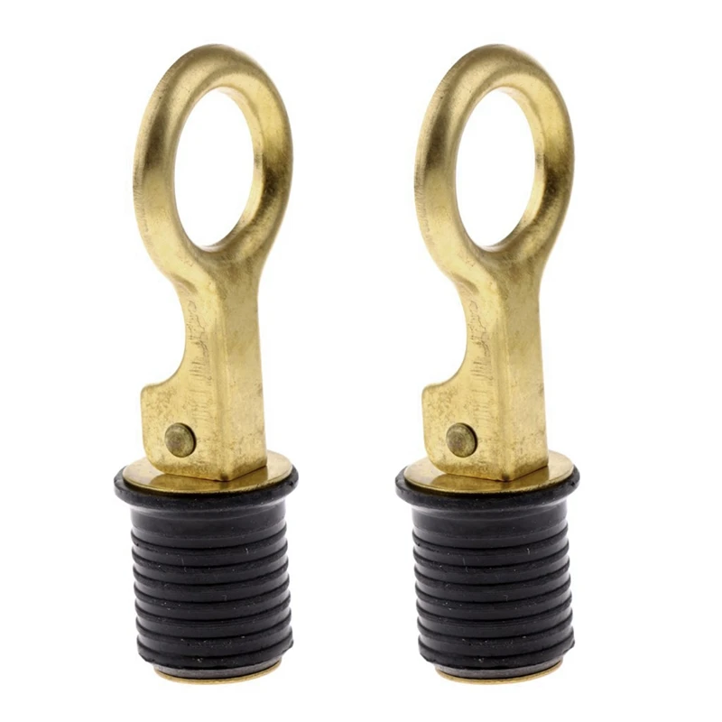 2 Pieces Boat Drain Bung Brass Water Plugs Marine Yacht Accessories For 24MM Hole/Boat Chandlery/Boat/Dinghy (Brass)