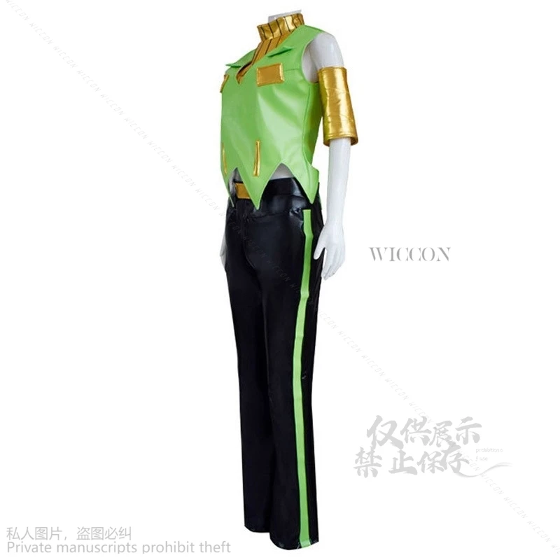 Ermes Costello Anime Jo Stone Ocean Adventure Cosplay Costume Sexy Leather Uniform Vest Top Pants Halloween Carnival Women Suit