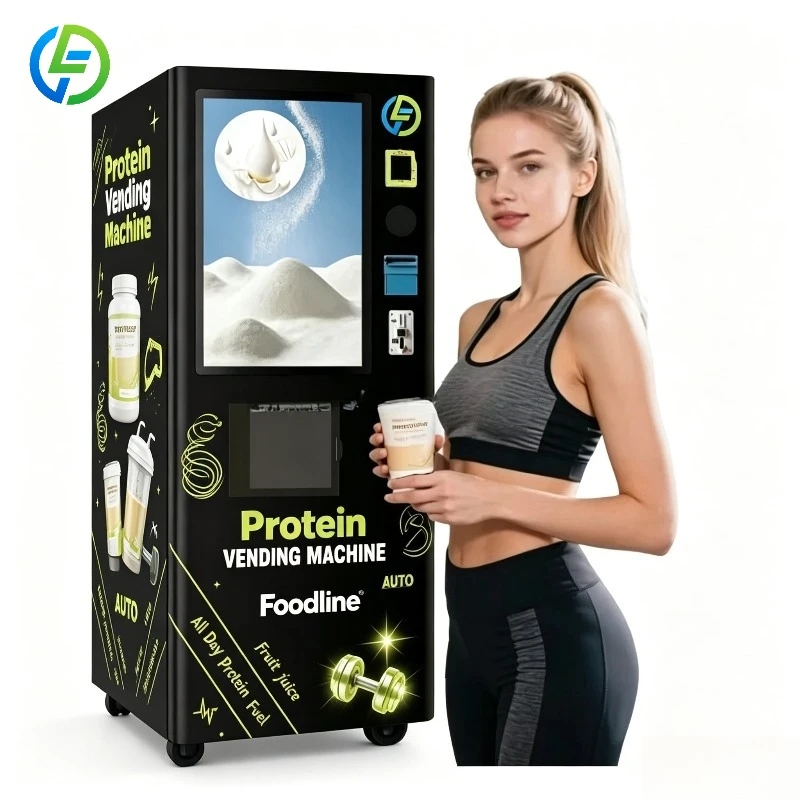 FL Customized Self-Service Gym Unmanned Vending Machine Protein Powder Milkshake Automatic Meal Replacement Smart Fitness LED