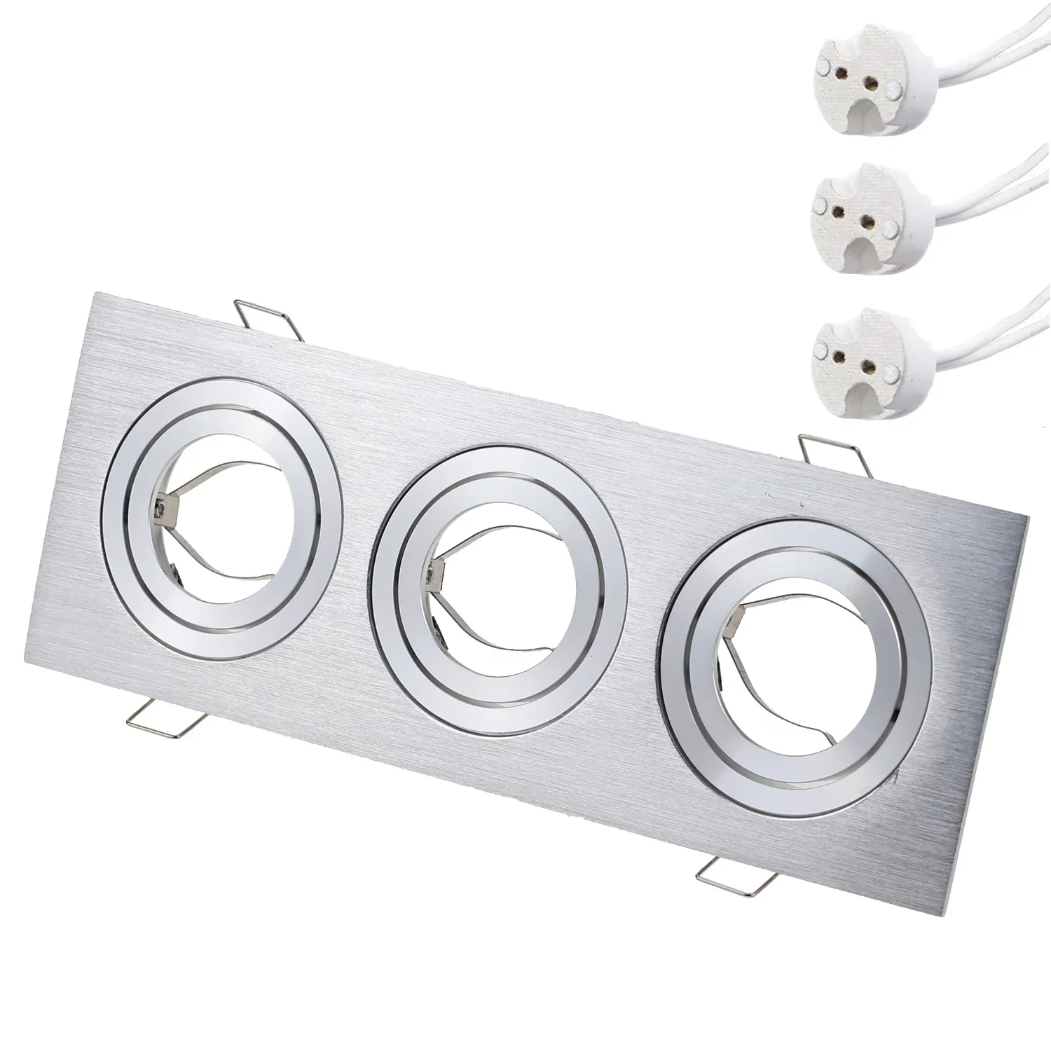 JOYINLED Silver Downlight Fixture Housing MR16 GU5.3 Square Recessed Downlight Lamp for Living Room Bedroom Office Hotel Closet