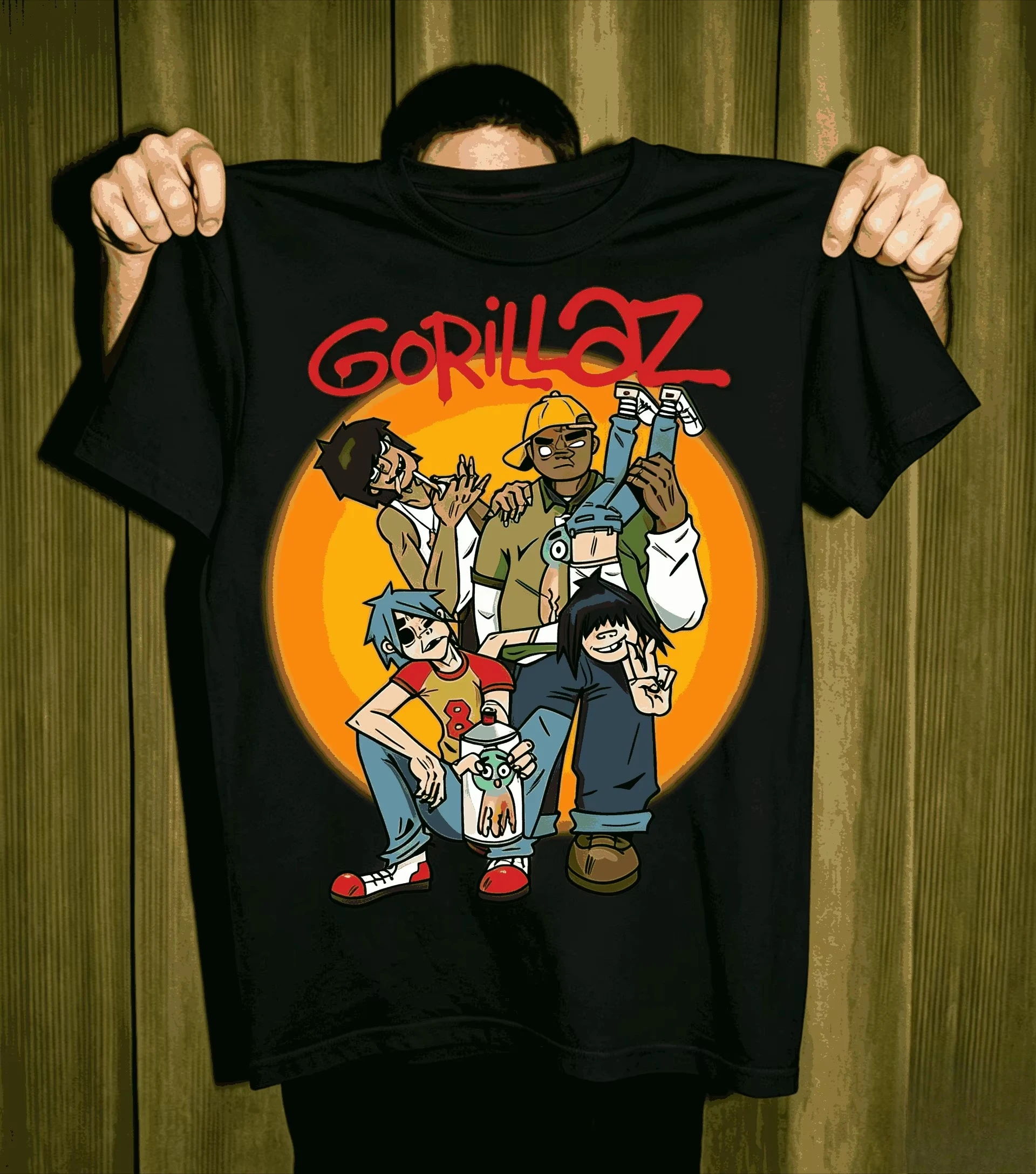2026 Vintage Original Cartoon Character Group Print Crew Neck T-Shirt Streetwear Casual Short Sleeve Top